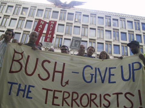 Luis Posada protest London